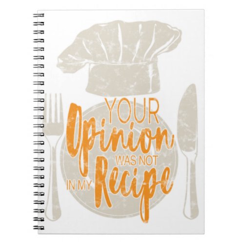 Sarcastic Chef Recipe Cooking Notebook