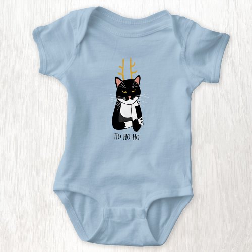 Sarcastic Christmas Cat Baby Bodysuit