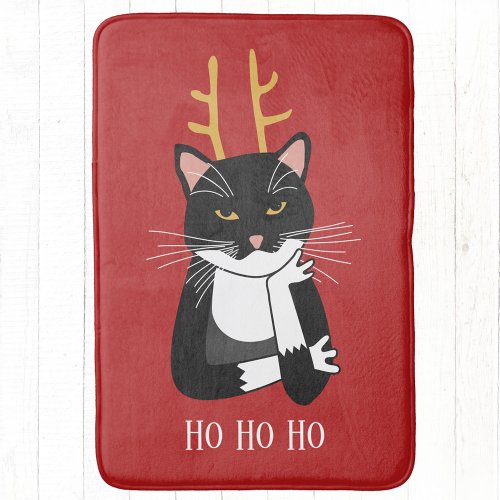 Sarcastic Christmas Cat Bath Mat