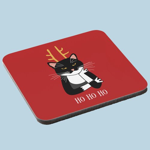 Sarcastic Christmas Cat Beverage Coaster