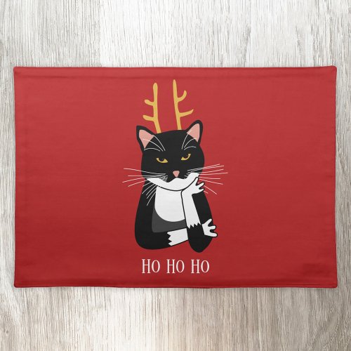 Sarcastic Christmas Cat Cloth Placemat