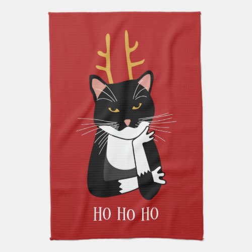 Sarcastic Christmas Cat Kitchen Towel