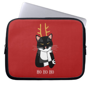 Sarcastic Christmas Cat Laptop Sleeve
