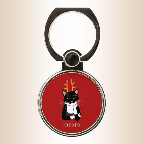 Sarcastic Christmas Cat Phone Ring Stand