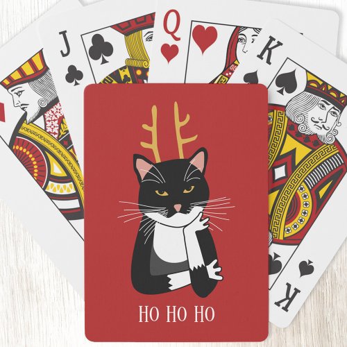 Sarcastic Christmas Cat Poker Cards