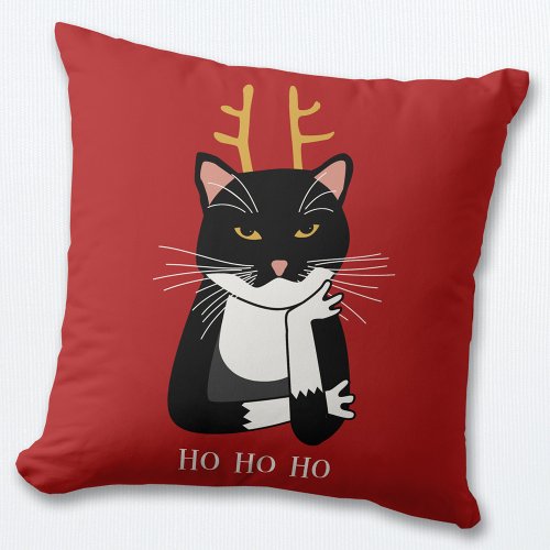 Sarcastic Christmas Cat Throw Pillow