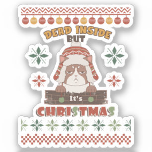Sarcastic Christmas Dog - Ugly Sweater Inspired Sticker