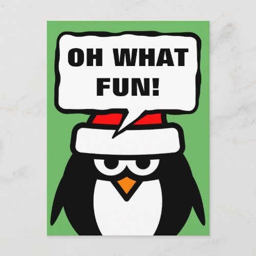 Sarcastic Christmas postcards with funny penguin