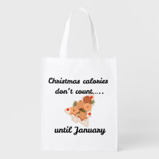 Sarcastic Christmas white Cotton Pillow Grocery Bag