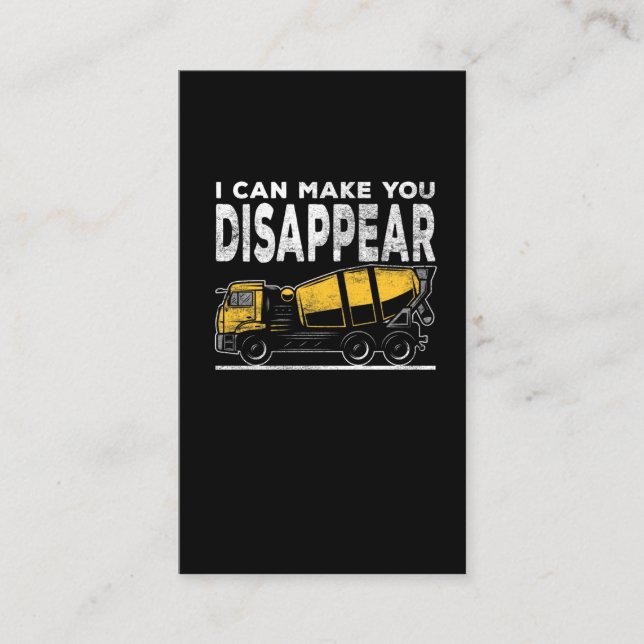 Sarcastic Construction Site Concrete Truck Driver Business Card (Front)