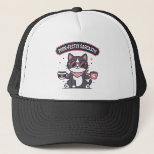 Sarcastic Cool Cat Bandana Coffee Lover Gift Trucker Hat
