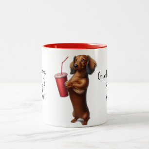SARCASTIC DACHSHUND Two-Tone COFFEE MUG