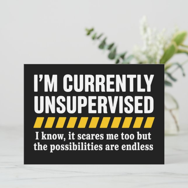 Sarcastic Dad Fathers Day Currently Unsupervised  Invitation (Standing Front)