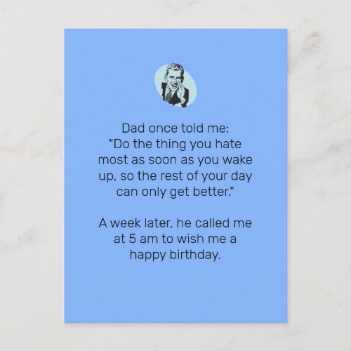 Sarcastic Dad Joke for Happy Birthday Postcard