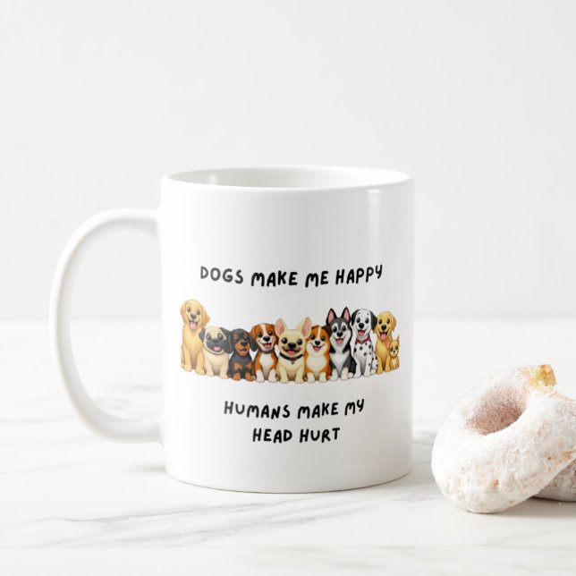 sarcastic dog mugs (With Donut)