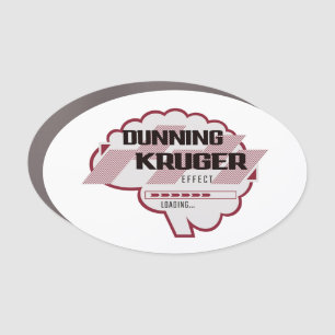 Sarcastic Dunning Kruger Effect Brain Illustration Car Magnet