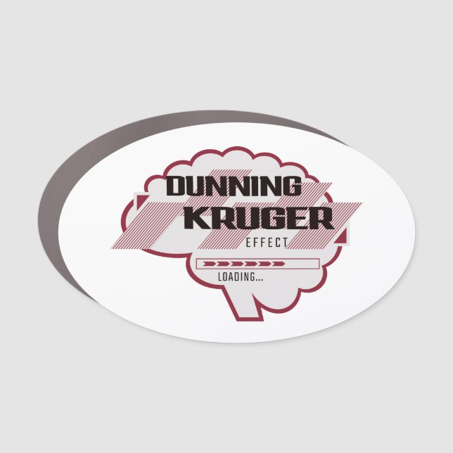 Sarcastic Dunning Kruger Effect Brain Illustration Car Magnet (Front)