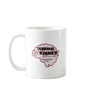 Sarcastic Dunning Kruger Effect Brain Illustration Coffee Mug
