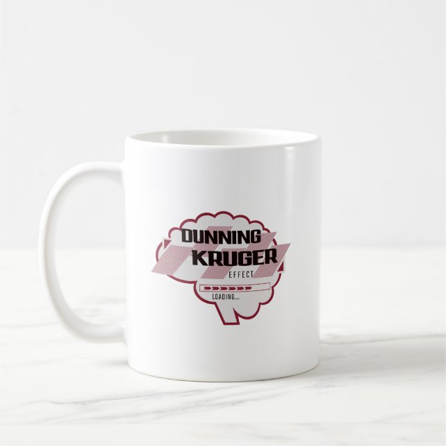 Sarcastic Dunning Kruger Effect Brain Illustration Coffee Mug (Left)