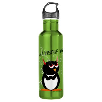 Sarcastic Evil Penguin Stainless Steel Water Bottle by audrart at Zazzle