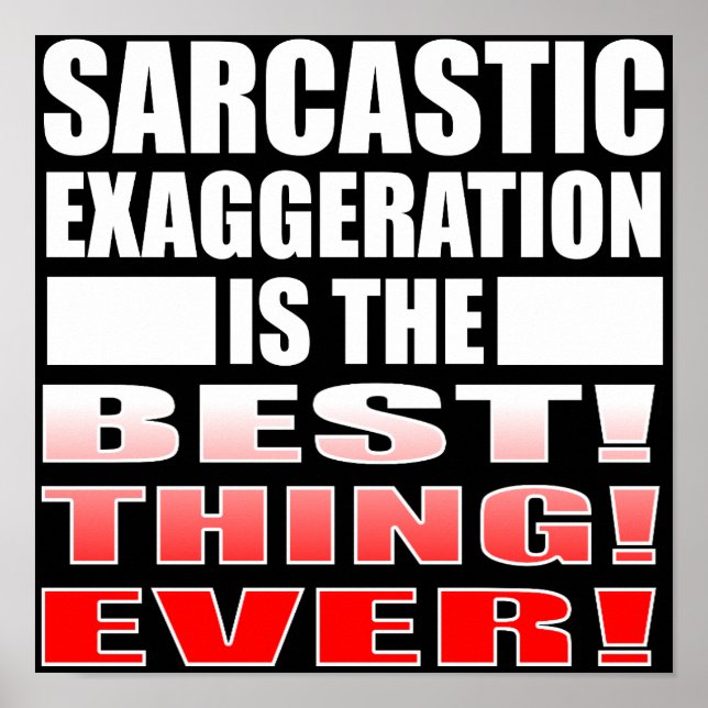 Sarcastic Exaggeration Funny Poster Sign Quotes (Front)