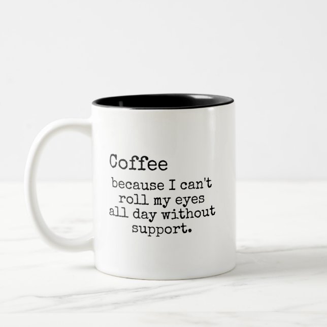 Sarcastic Eye-Roll Coffee Mug (Left)