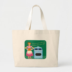 Sarcastic Fire Alarm Dinner Time Kitschy Slogan Large Tote Bag