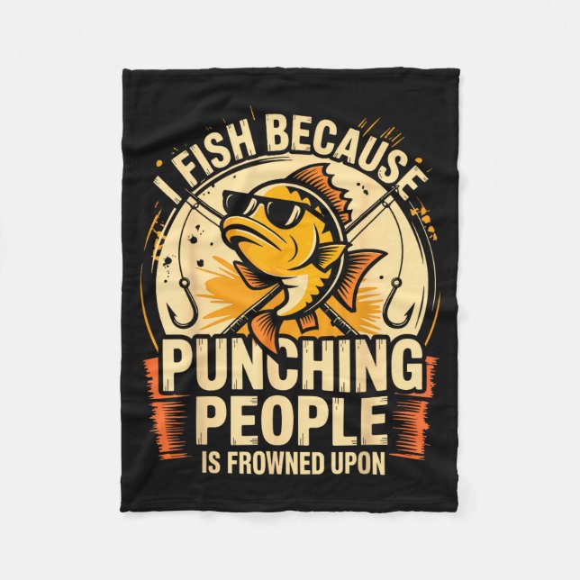 Sarcastic Fishing Lover Funny Dark Humor Men Dad C Fleece Blanket (Front)