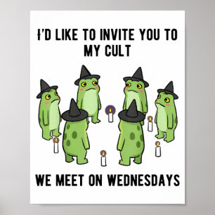 Sarcastic Frog Meme Funny Amphibian Cult Men And W Poster