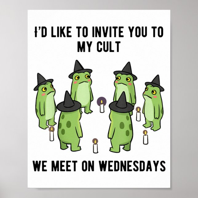Sarcastic Frog Meme Funny Amphibian Cult Men And W Poster (Front)