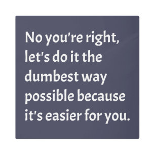 Sarcastic Funny Dumb Humor Metal Print