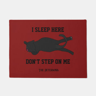 Sarcastic Funny I live here Don't Step on Me Cat Doormat