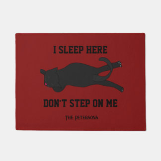 Sarcastic Funny I live here Don't Step on Me Cat Doormat