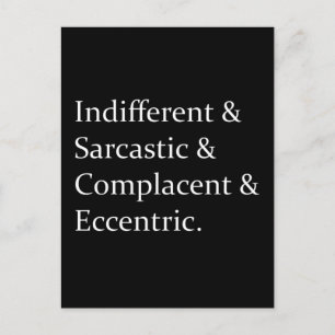 Sarcastic Funny List Design Postcard