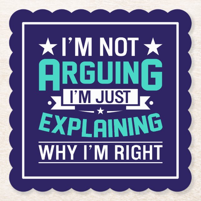Sarcastic Funny Quote Design Paper Coaster (Front)