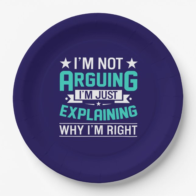 Sarcastic Funny Quote Design Paper Plates (Front)