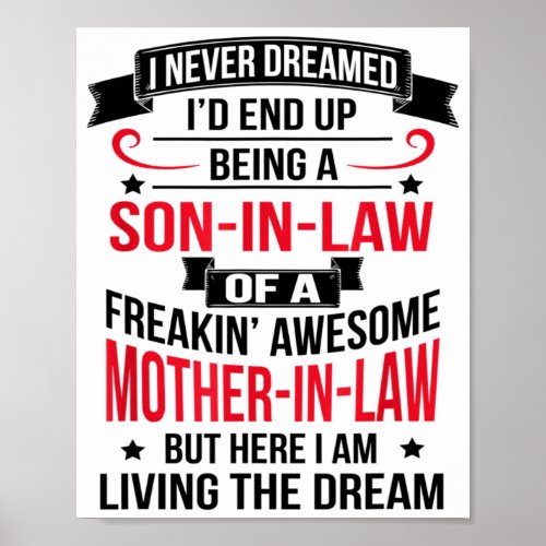 Sarcastic Gift to Son in Law from Mother In Law Poster