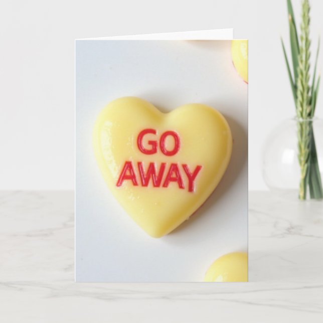 Sarcastic Go Away Heart Card (Front)