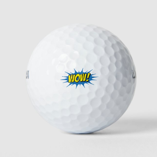 Sarcastic Graphic Funny Nerdy Geek Wow Golf Balls (Front)