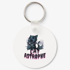 Sarcastic Grumpy Cat Cartoon Design Keychain