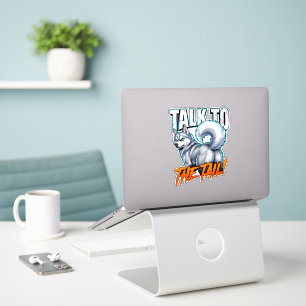 Sarcastic Husky Talk to the Tail Funny Meme Sticker