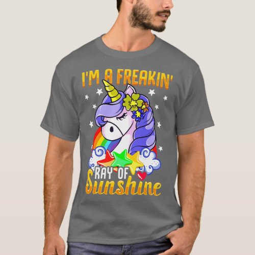 Sarcastic Im A Freakin Ray of Sunshine Unicorn T_Shirt