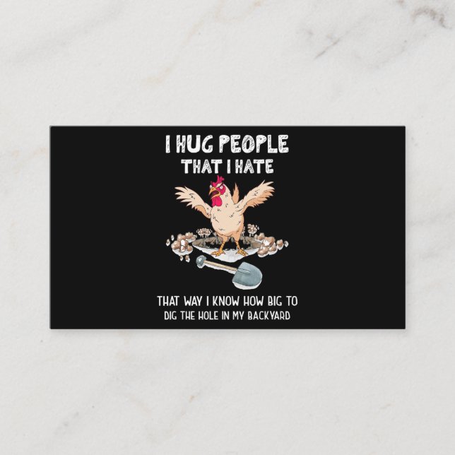 Sarcastic Introvert Crazy Chicken I Hug People Tha Business Card (Front)