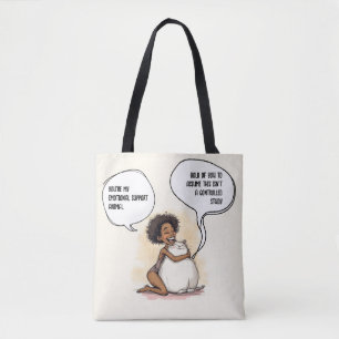 Sarcastic Introvert Emotional Support Cat Quote Tote Bag
