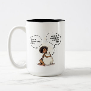Sarcastic Introvert Emotional Support Cat Quote Two-Tone Coffee Mug