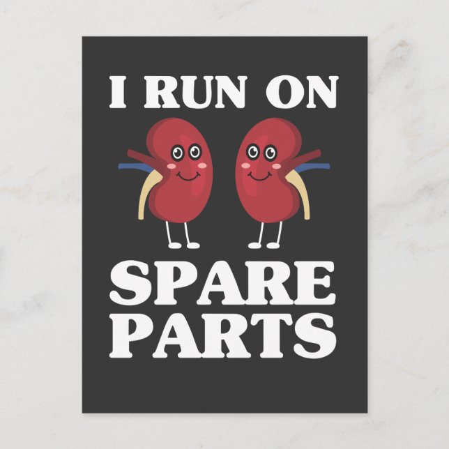 Sarcastic Kidneys For Life Kidney Donors Gift Postcard (Front)