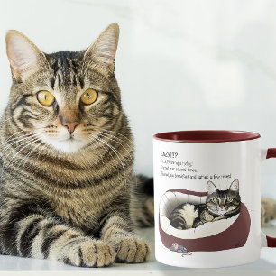 Sarcastic Lazy Tabby Cat Humor Sage Green Mug