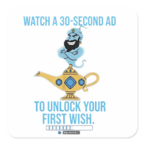 Sarcastic magic genie wish square sticker
