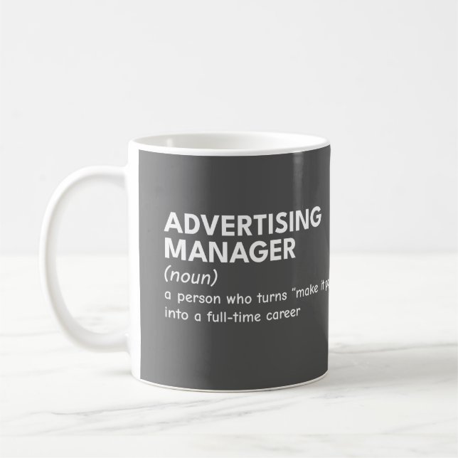 Sarcastic Marketing Manager Humor Coffee Mug (Left)