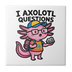 Sarcastic Nerd Axolotl I Axolotl Questions Meme Ceramic Tile